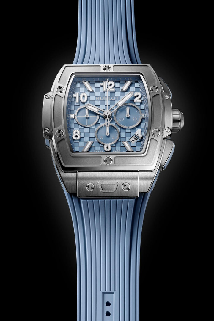 Hublot Spirit of Big Bang Titanium Coal Blue 642.NX.717B.RX - cassa titanio - cinturino gomma azzurro ghiaccio - quadrante azzurro ghiaccio