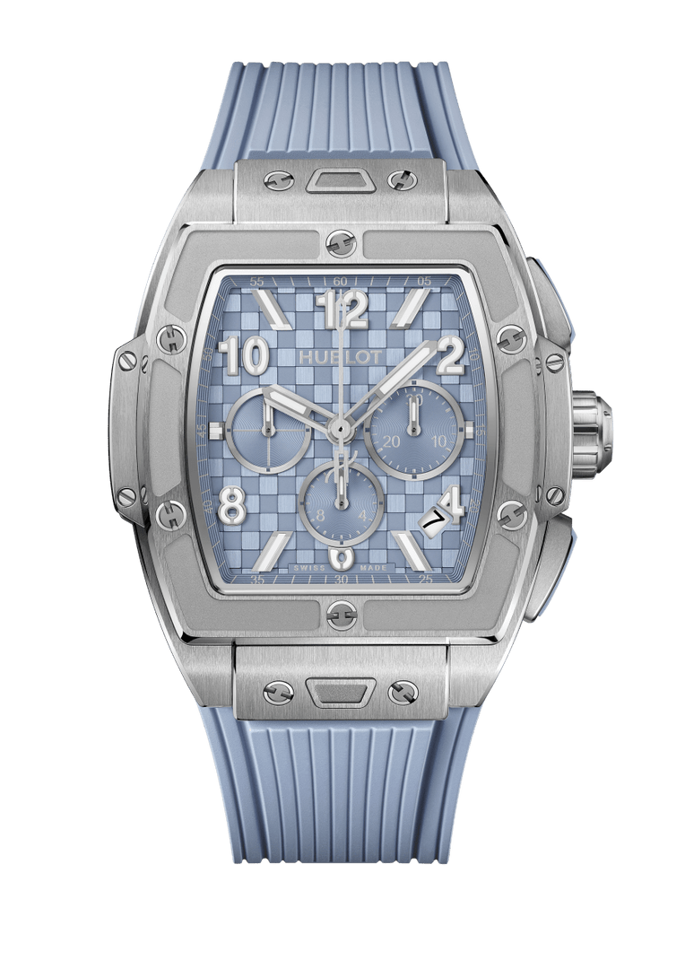 Hublot Spirit of Big Bang Titanium Coal Blue 642.NX.717B.RX - cassa titanio - cinturino gomma azzurro ghiaccio - quadrante azzurro ghiaccio