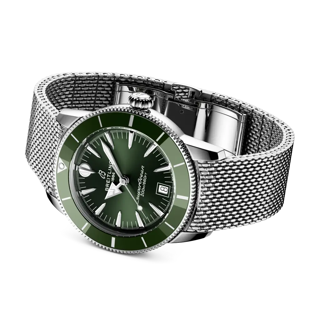Bracciale dritto in acciaio inossidabile con chiusura déployante del Breitling Superocean Heritage B31 Automatic 40 AB3110361L1A1.