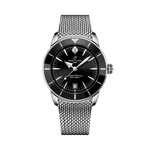 Load image into Gallery viewer, Quadrante nero con indici luminescenti e datario a finestrella del Breitling Superocean Heritage B31 Automatic 42 AB3111241B1S1.
