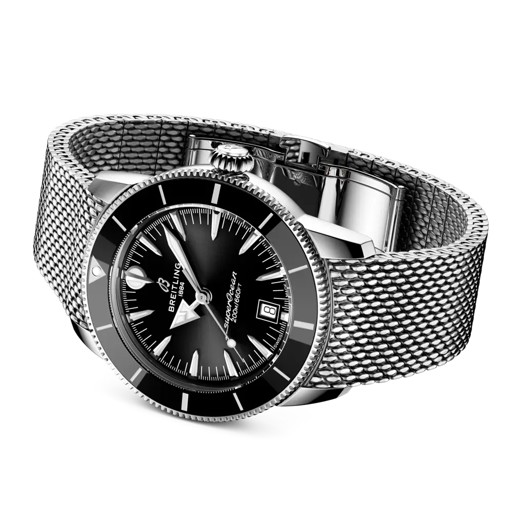 Bracciale in acciaio inossidabile lucido con chiusura déployante del Breitling Superocean Heritage B31 Automatic 42 AB3111241B1A1.