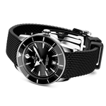 Load image into Gallery viewer, Cinturino verde in caucciù con chiusura pieghevole in acciaio inossidabile del Breitling Superocean Heritage B31 Automatic 42.
