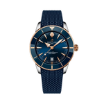 Load image into Gallery viewer, Quadrante blu sunburst con indici luminescenti e datario a finestrella del Breitling Superocean Heritage B31 Automatic 44 UB3112161C1S1.
