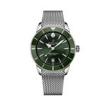 Load image into Gallery viewer, Quadrante verde con indici luminescenti e datario a finestrella del Breitling Superocean Heritage B31 Automatic 44 AB3112361L1A1.
