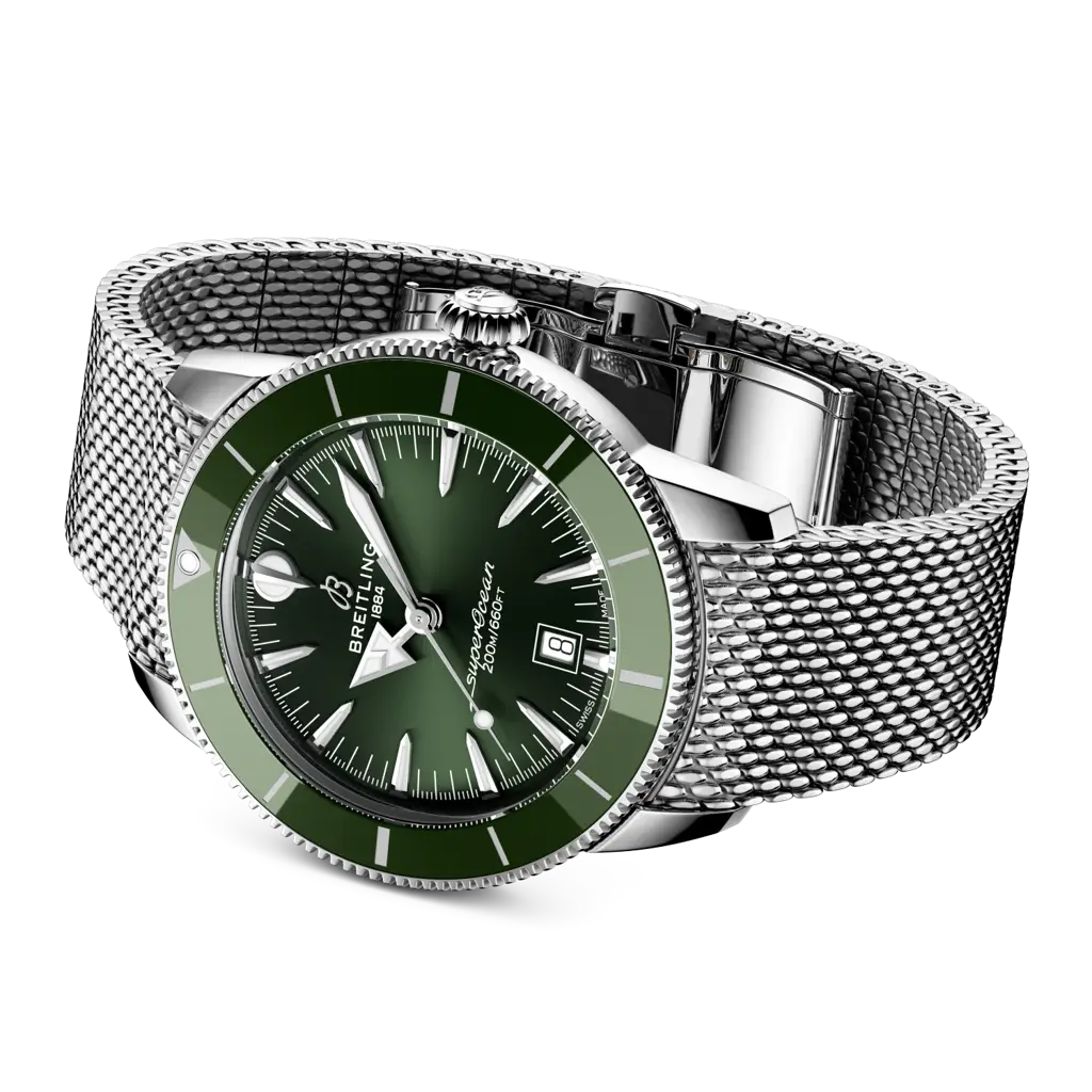 Bracciale in acciaio inossidabile lucido con chiusura déployante del Breitling Superocean Heritage B31 Automatic 44 AB3112361L1A1.
