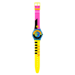 Load image into Gallery viewer, Vista laterale della cassa in plastica di origine biologica e cinturino in silicone multicolore.
