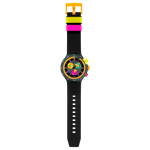 Load image into Gallery viewer, Vista laterale del cinturino strutturato in silicone con fibbia nera.
