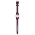 Load image into Gallery viewer, Vista frontale dello Swatch Repeat Chic LR138 con quadrante minimalista e lancette coordinate, ideale per uso quotidiano e abbinamenti versatili.
