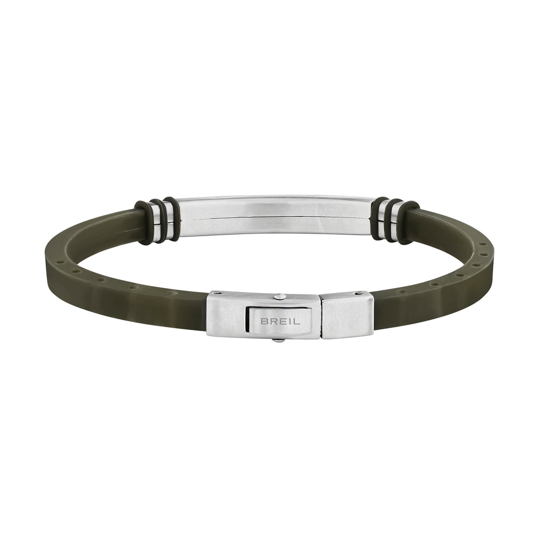 Breil Bracciale light cuff wild green TJ3821 - silicone e acciaio