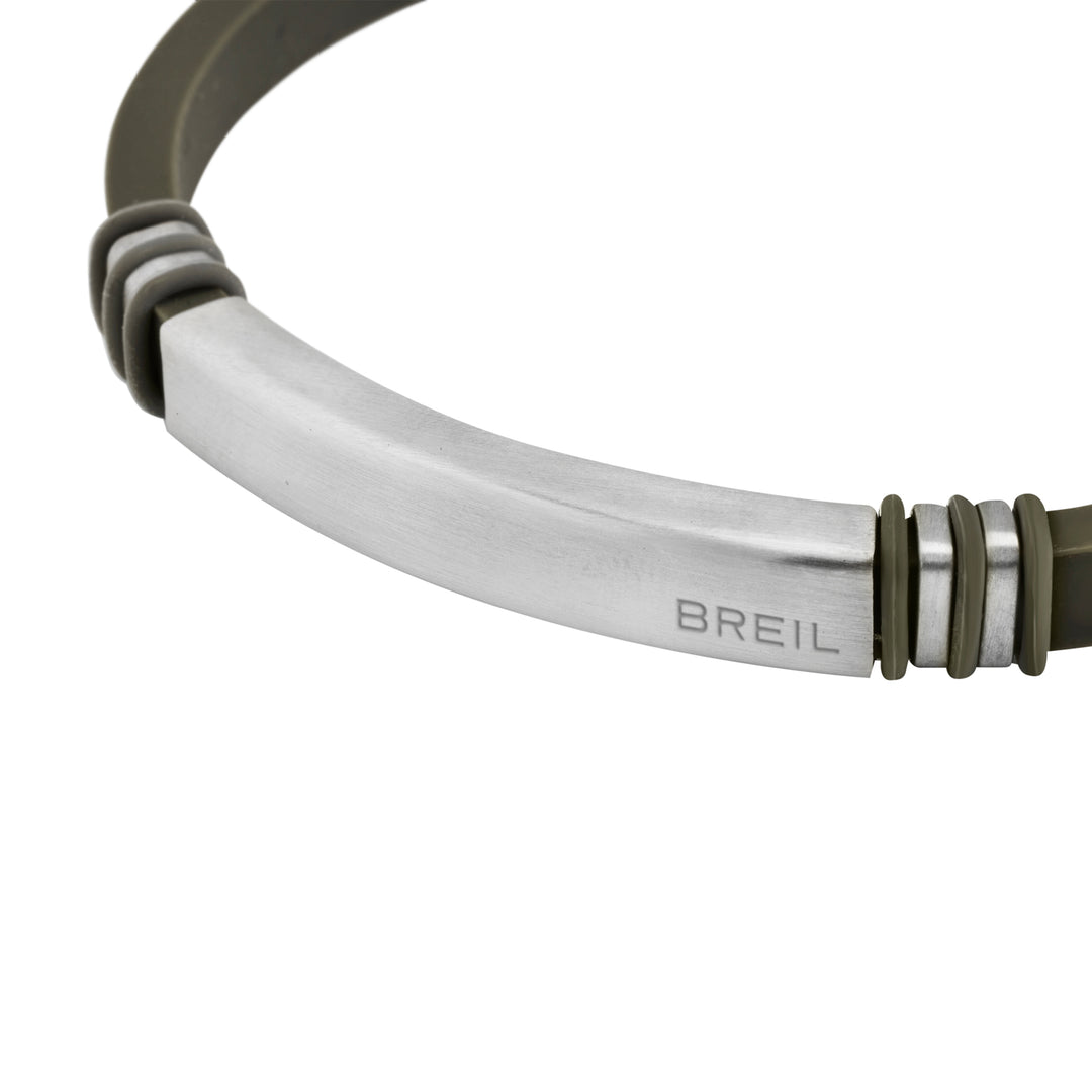 Breil Bracciale light cuff wild green TJ3821 - silicone e acciaio