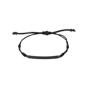 MANO|J Bracciale barretta in titanio con diamanti e laccetto TNBTC1001