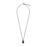 Load image into Gallery viewer, MANO|J Collana titanio nero con targhetta e diamanti TNCOT2001