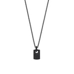 Load image into Gallery viewer, MANO|J Collana titanio nero con targhetta e diamanti TNCOT2001