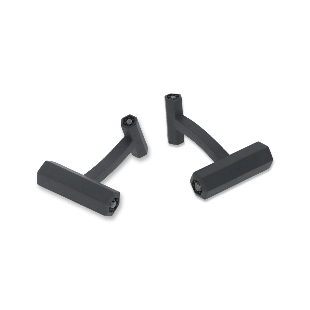 MANO|J Gemelli in titanio nero e diamanti black TNGEE1001