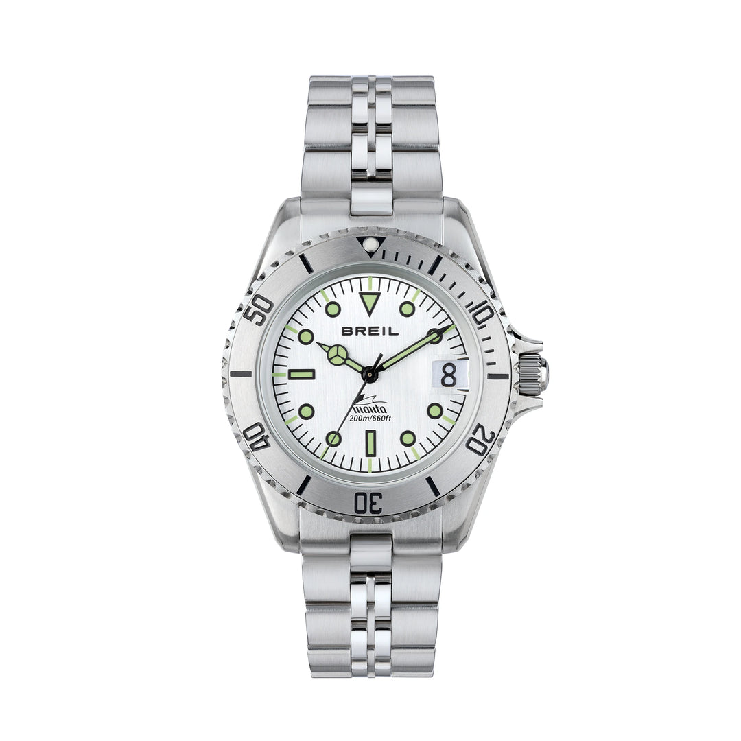 Breil Manta Heritage TW2089 - cassa e bracciale acciaio - quadrante bianco con datario