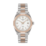 Tissot PRC 100 Solar 34mm Madreperla con cassa acciaio PVD rosa garofano e quadrante in madreperla.