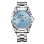 Vagary Timeless IB9-115-75 con cassa in acciaio da 39 mm e quadrante ice blue.