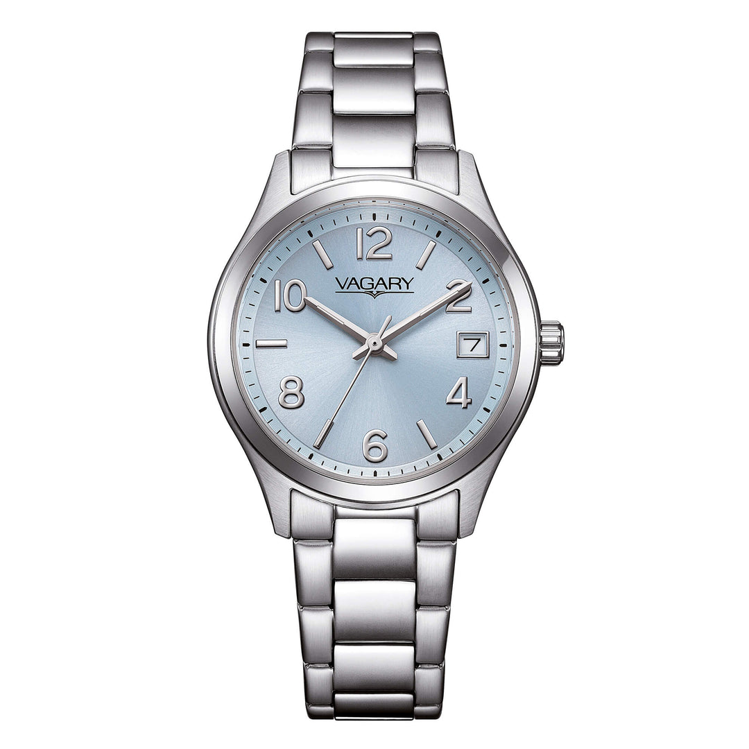 Vagary Timeless IB9-611-73 con cassa in acciaio da 32 mm e quadrante ice blue.