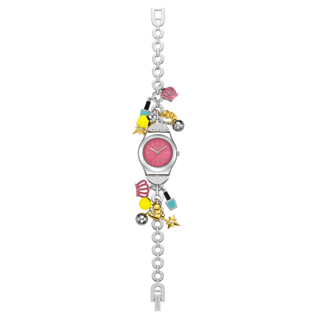 Swatch The charm of mom YSZ101G - bracciale e cassa acciaio - quadrante rosa