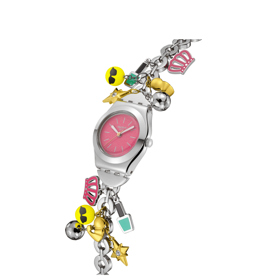 Swatch The charm of mom YSZ101G - bracciale e cassa acciaio - quadrante rosa