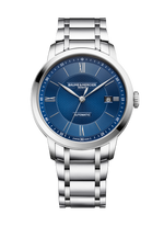 Load image into Gallery viewer, Baume &amp; Mercier Classima 10880 - bracciale e cassa acciaio - quadrante blu con datario