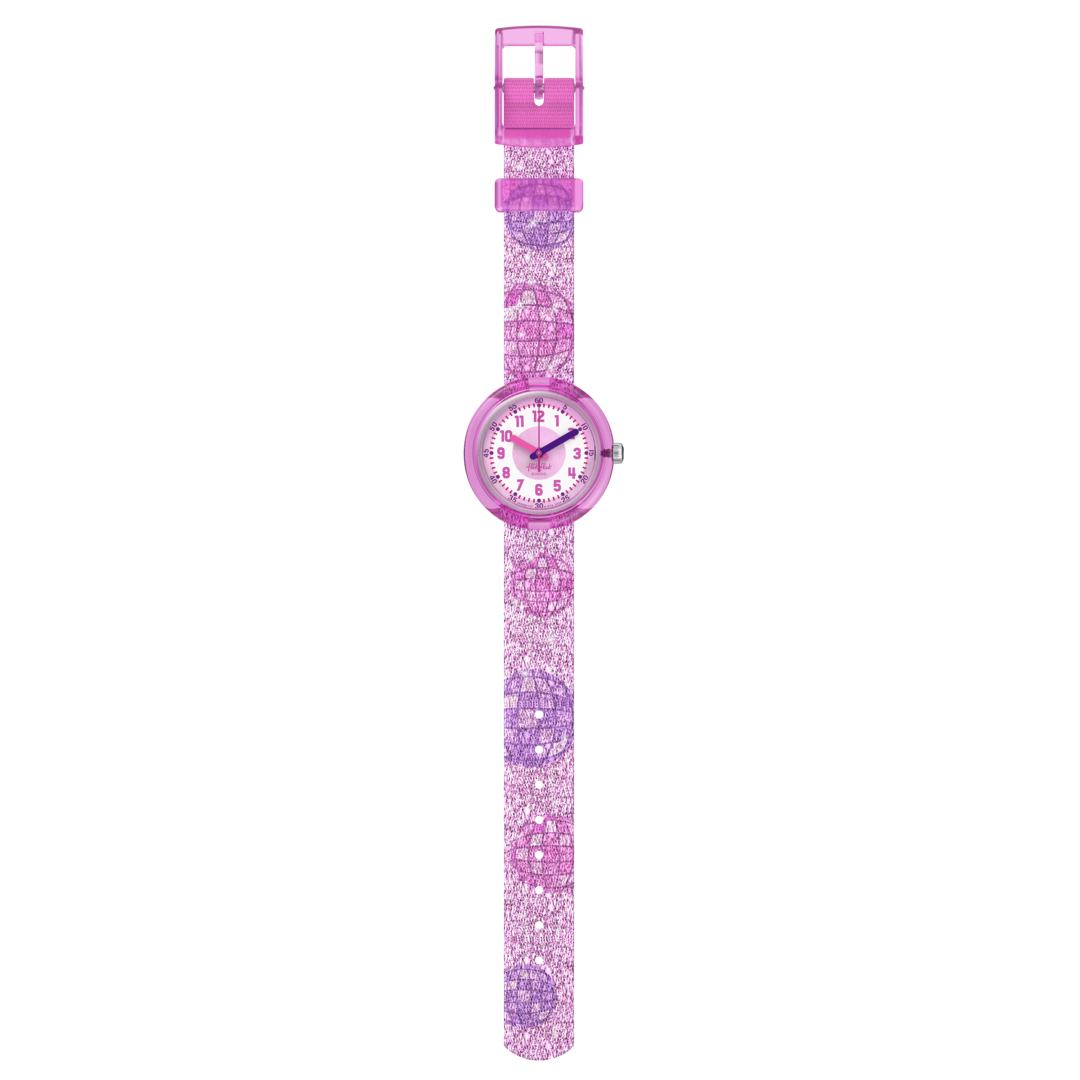Flik Flak DISCO TIME FPNP177 - rosa - cinturino metallizzato con sfere stroboscopiche