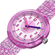 Flik Flak DISCO TIME FPNP177 - rosa - cinturino metallizzato con sfere stroboscopiche