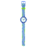 Load image into Gallery viewer, Flik Flak Flip it blue! FPNP184 - cassa blu - cinturino verde e azzurro  quadrante bianco e azzurro