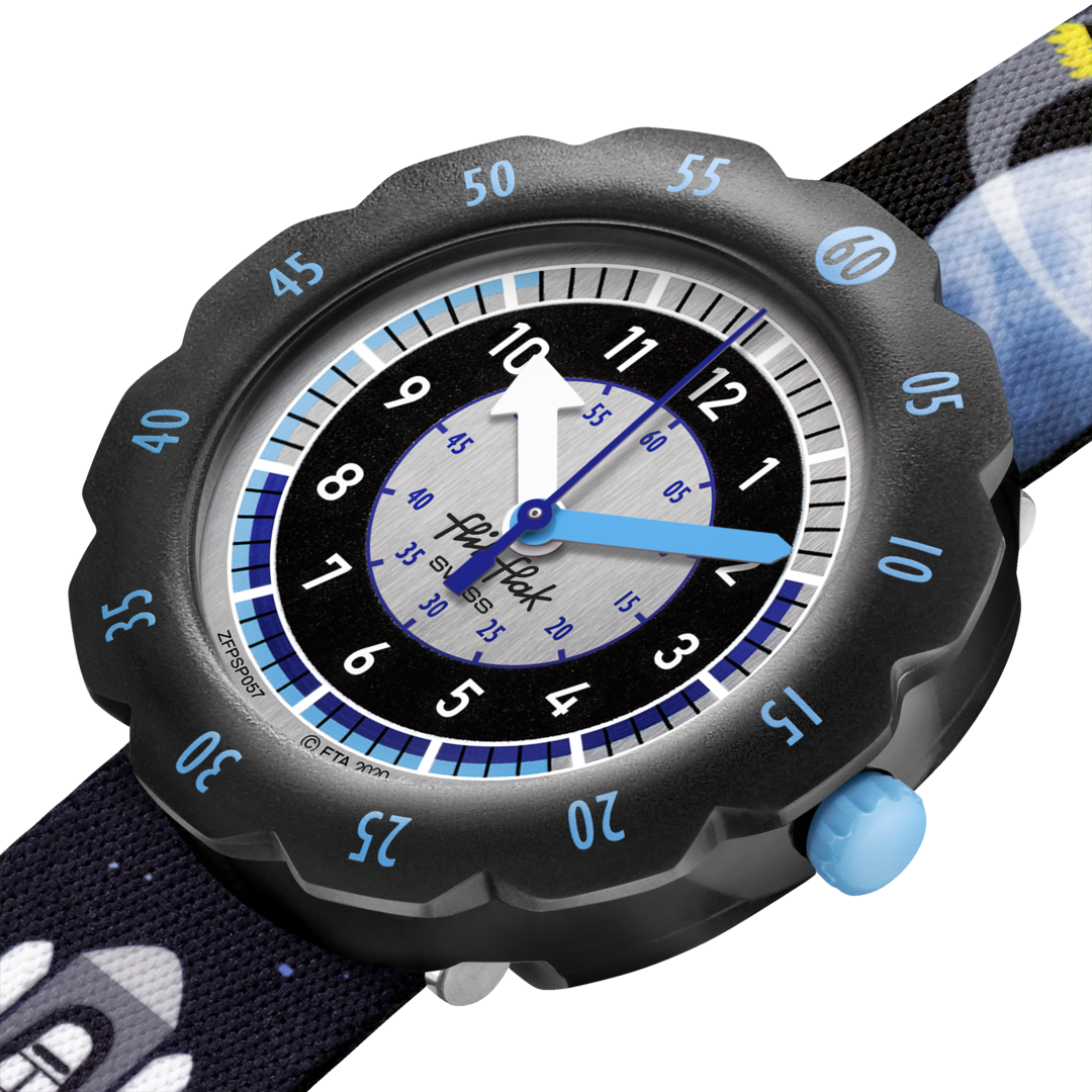 Flik Flak MOON AND BACK FPSP057 - nero - cinturino tema spazio