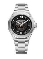 Load image into Gallery viewer, Baume &amp; Mercier Riviera 10715 M0A10715 - cassa e bracciale in acciaio - quadrante nero fumé trasparente