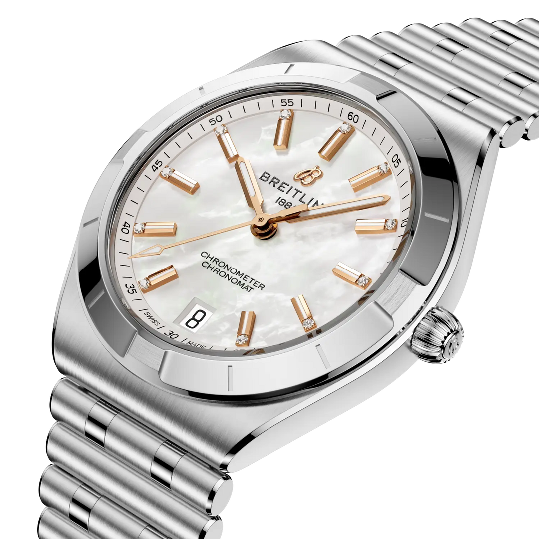 Breitling Chronomat Automatic 36 A10320101A1A1 - cassa e bracciale in acciaio - quadrante madreperla con datario