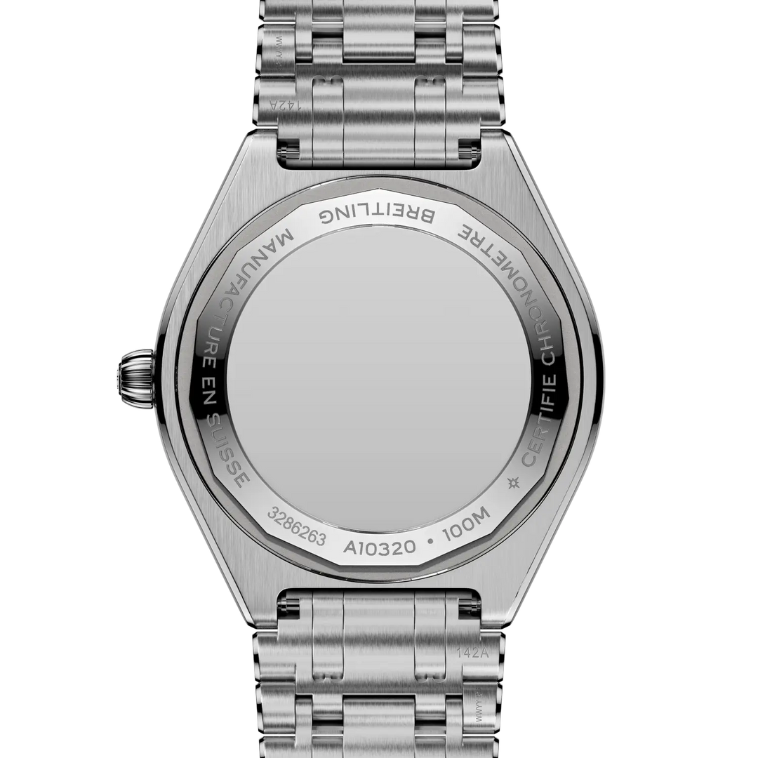 Breitling Chronomat Automatic 36 A10320101C1A1 - bracciale e cassa acciaio - quadrante blu con datario - fondello 