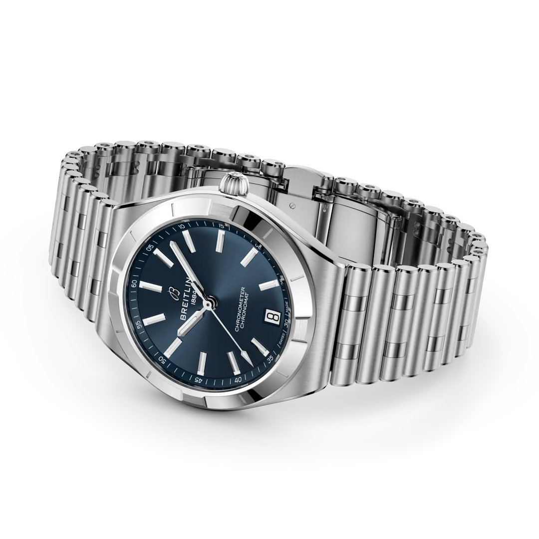 Breitling Chronomat Automatic 36 A10320101C1A1 - bracciale e cassa acciaio - quadrante blu con datario