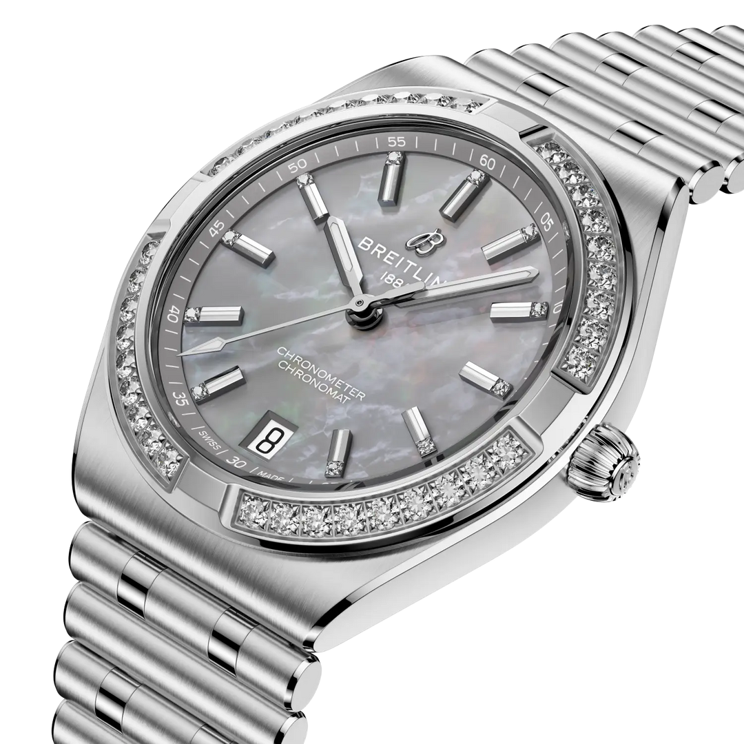 Breitling Chronomat Automatic 36 A10320591G1A1 - cassa e bracciale acciaio - quadrante grigio con datario