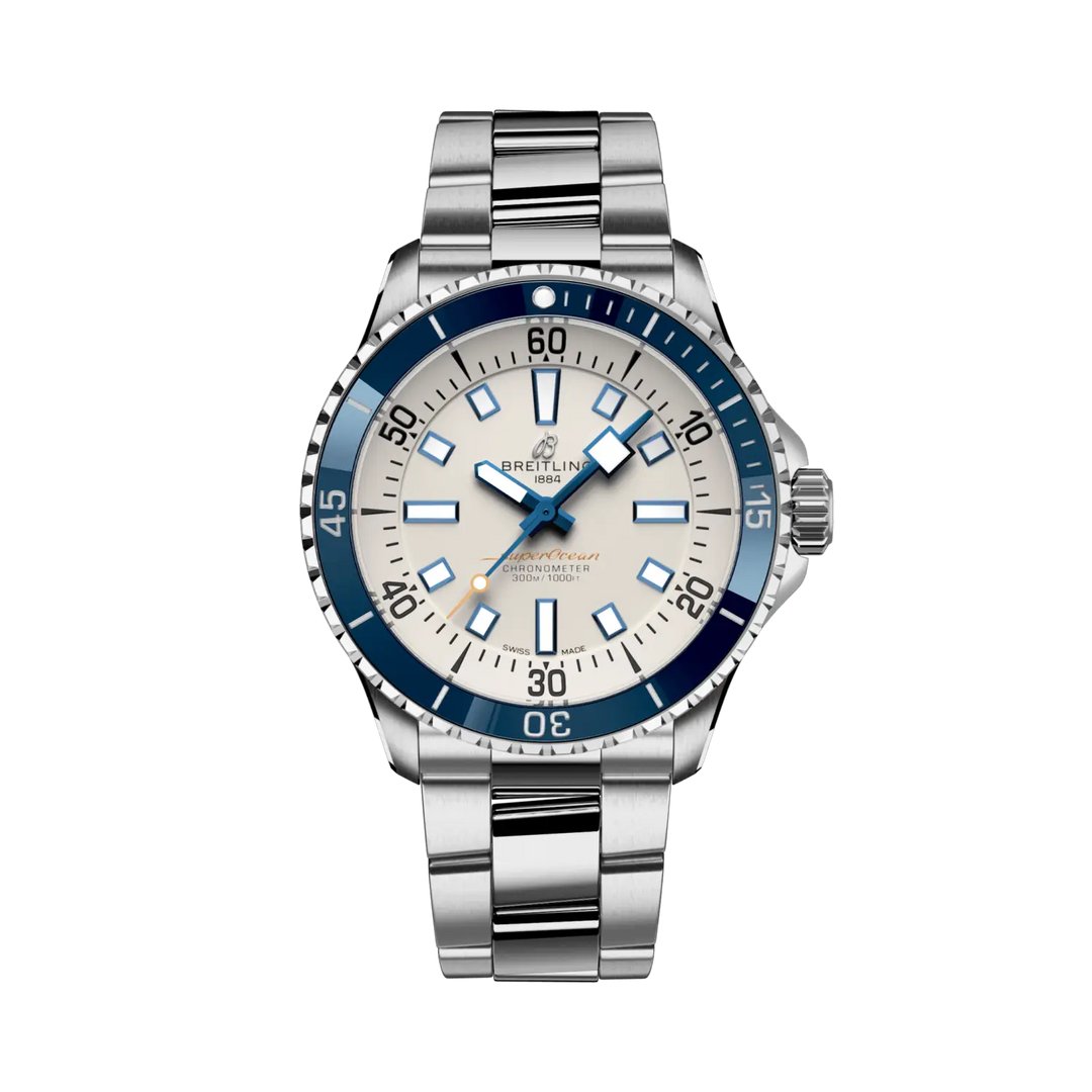 Breitling Superocean Automatic 42 A17375E71G1A1 - cassa e bracciale in acciaio - quadrante bianco