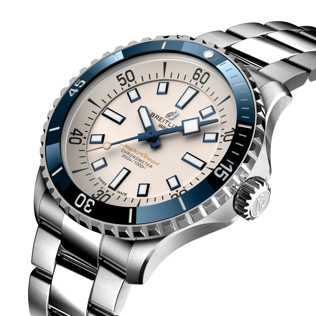 Breitling Superocean Automatic 42 A17375E71G1A1 - cassa e bracciale in acciaio - quadrante bianco