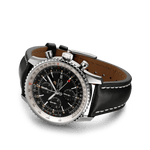Load image into Gallery viewer, Breitling Navitimer Chronograph GMT 46 A24322121B2X1 - cassa acciaio - cinturino nero in pelle - quadrante nero  - GMT - cronografo - datario