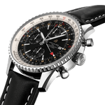 Load image into Gallery viewer, Breitling Navitimer Chronograph GMT 46 A24322121B2X1 - cassa acciaio - cinturino nero in pelle - quadrante nero  - GMT - cronografo - datario
