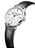 Load image into Gallery viewer, Baume &amp; Mercier Classima 10874 - cassa acciaio - cinturino pelle nero - quadrante bianco con datario