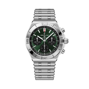 Breitling Chronomat B01 Chronograph 42 AB0158101L1A1 - bracciale e cassa acciaio - quadrante verde con cronografo e datario