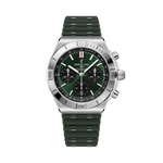 Load image into Gallery viewer, Breitling Chronomat B01 Chronograph 42 AB0158101L1S1 - cassa acciaio - cinturino caucciù verde scuro - quadrante verde scuro con cronografo e datario