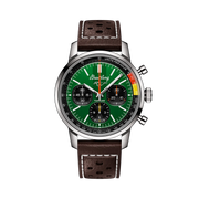 Breitling Top Time B01 Ford Mustang AB01762A1L1X1 - cassa acciaio - cinturino marrone in pelle - quadrante verde intenso