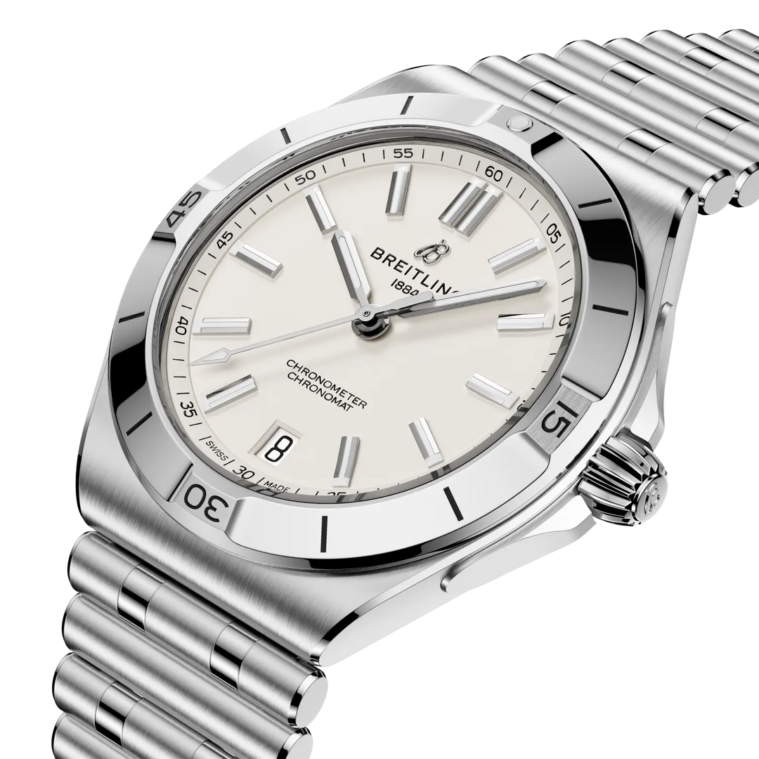 Breitling Chronomat B31 Automatic 40 AB3114101A1A1 - bracciale e cassa acciaio - quadrante bianco con datario