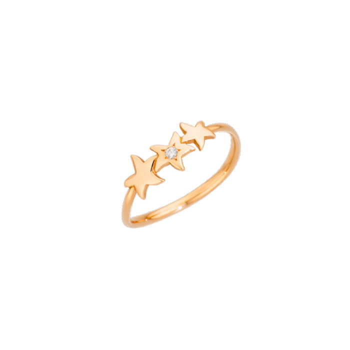 DoDo Anello stellina in oro rosa e diamante DAC1008-STAR3-DB09R