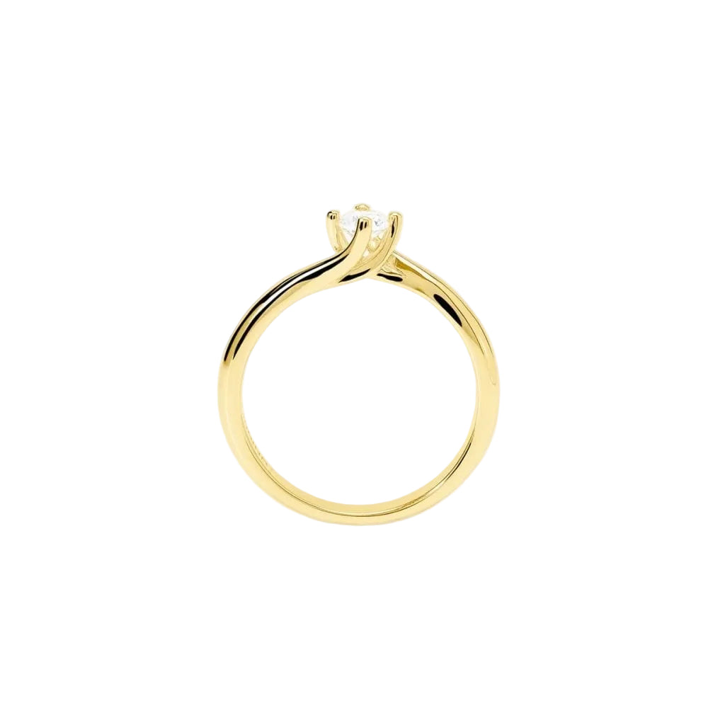 Anello Dorato con Diamante Lab-Grown