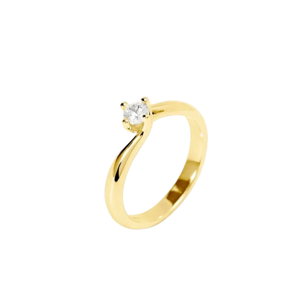Anello Dorato con Diamante Lab-Grown