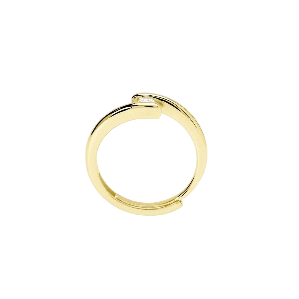 Anello Dorato con Diamante Lab-Grown