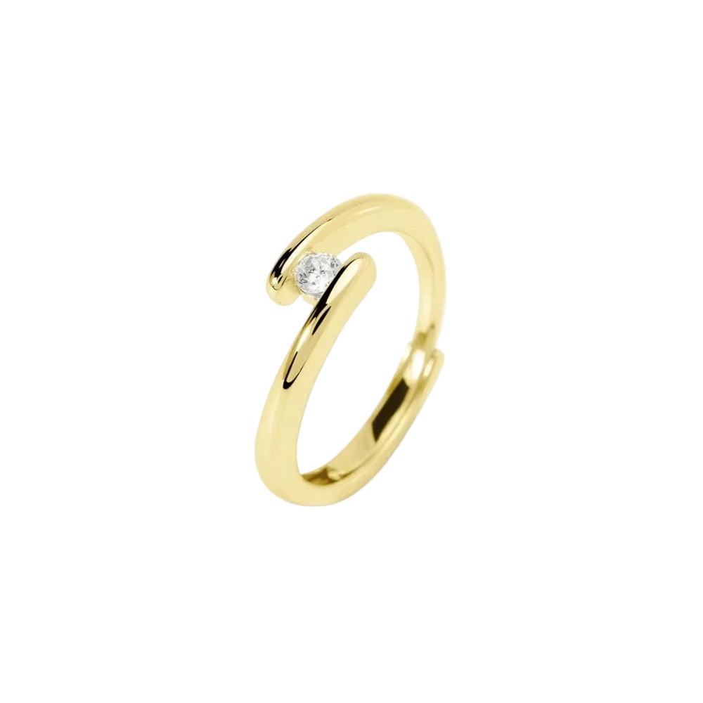 Anello Dorato con Diamante Lab-Grown