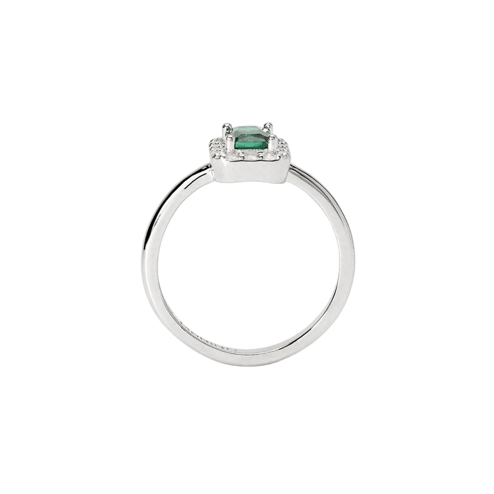 Anello con Smeraldo e Diamante Lab-Grown