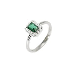 Load image into Gallery viewer, Anello con Smeraldo e Diamante Lab-Grown
